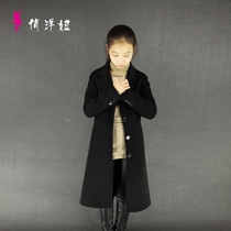 New British small adult temperament lapel girls handmade double-sided cashmere woolen coat direct sales