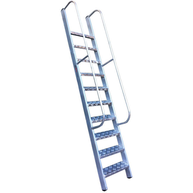 Aluminum alloy double-sided armrest attic climbing ladder fire aluminum ladder one-word ladder widened and thickened ladder