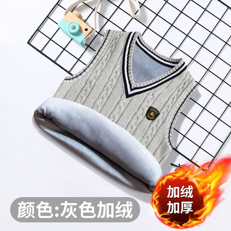 Children's sweater boy tide autumn winter and big boy Han edition plus thickened gas knitting shirt children's horse-beetle wear