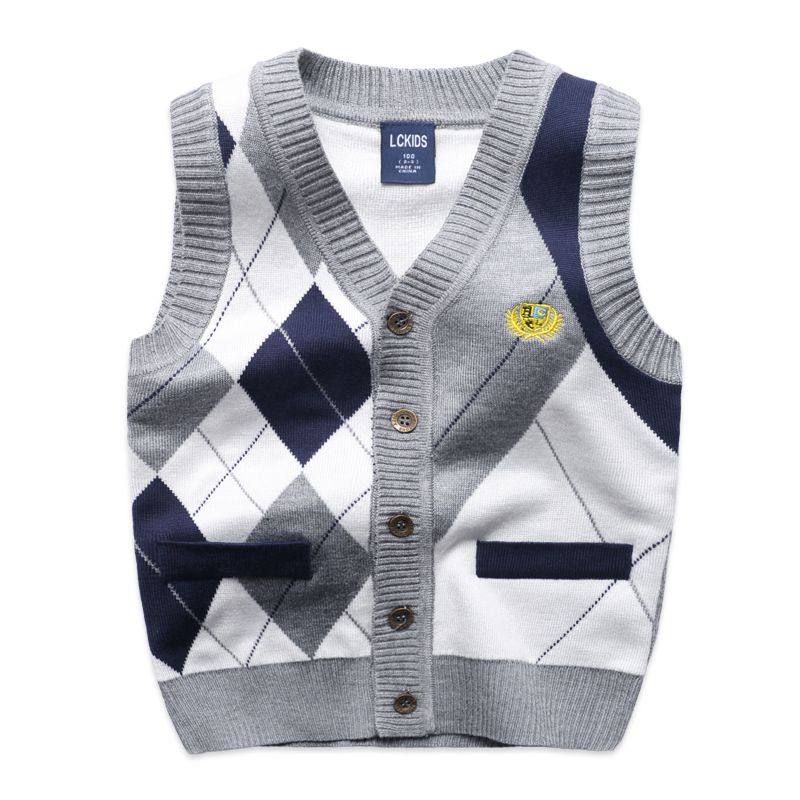 Baby waistcoat spring autumn boy vest waistcoat waistcoat for children sweater children's clothing college wind baby knit waistcoat spring autumn