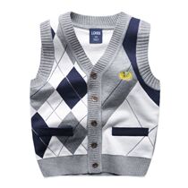Baby Margaret Spring and Autumn Boys Vest Carnivore Childrens Sweater College Fengbaby Knitting Marathon Spring and Autumn