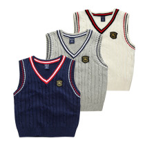 Student uniform clothing spring and autumn sleeve boys and girls knit coat vest