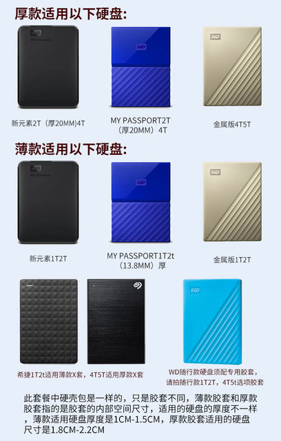 Suitable for 2.5inch Wd Western Digital Mobile Hard Drive Storage Bag Seagate Hard Drive Protective Case Shockproof Hard Shell Storage Bag