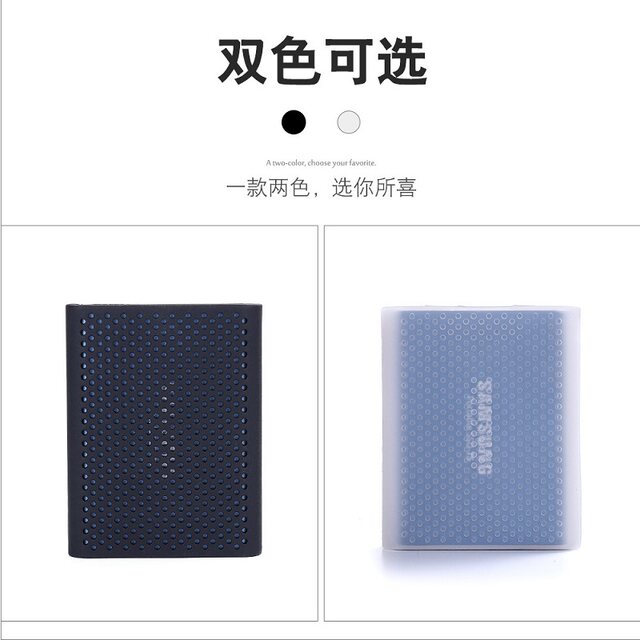 Suitable for Samsung T5 T3 Solid-State Mobile Hard Drive Silicone Case Protective Cover Anti-Fall T5 T3 Breathable Hard Drive Case