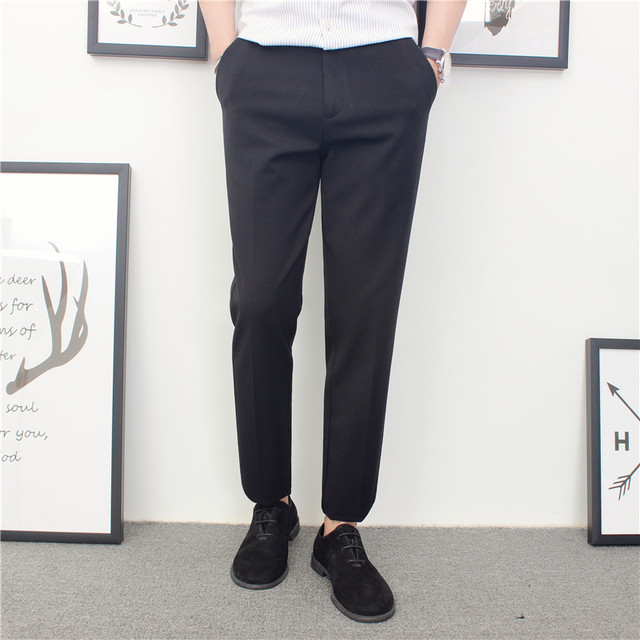 Japanese retro gentleman slim fit casual trousers