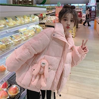 Мультяшный трехмерный пуховик для беременных с пухом, куртка, увеличенная толщина, свободный крой