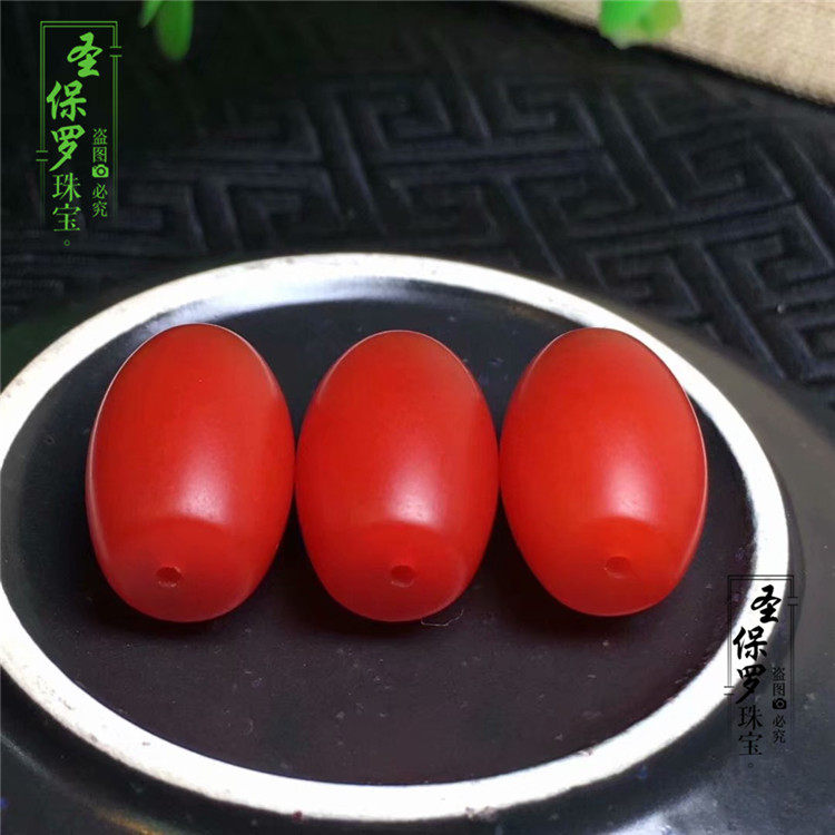 DIY аксессуары 保山南红散珠配饰单珠桶珠腰珠配珠 珠子 单颗 顶珠隔珠手串配饰