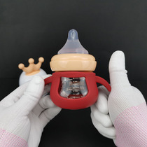 Newborn anti-flatulence glass bottle small 90ml wide caliber mini pocket anti-drop cover newborn baby