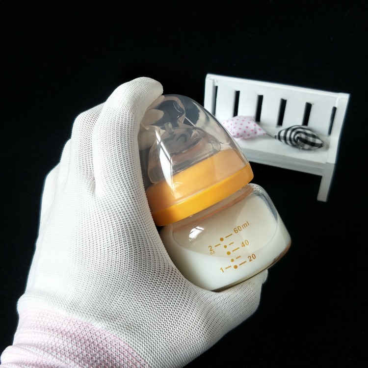 Bé 60ml đường kính tinh thể kim cương chai thủy tinh nhỏ nhỏ sơ sinh bé sơ sinh silicone mềm thìa thả - Thức ăn-chai và các mặt hàng tương đối bình sữa