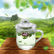 Green apple thickened heat-resistant glass Household with lid tea cup Tea cup with handle cup Green tea cup