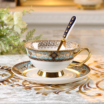 European Gold-style gold bone china coffee cup saucer set British high-grade ceramic flower tea cup small luxury afternoon tea cup