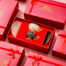 Mico Couple Pair Cup Bone Porcelain Coffee Cup Suit A Pair Of Cups Ceramic Wedding Gift Gift Box Companion Gift-style