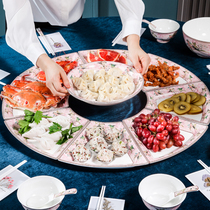 Beauty Aisle Ceramic Parquet Cutlery Combination Suit Home Creative Vegetable Dish Gathering Hotpot Reunion Dinner dinner Dinner Dinner dinner