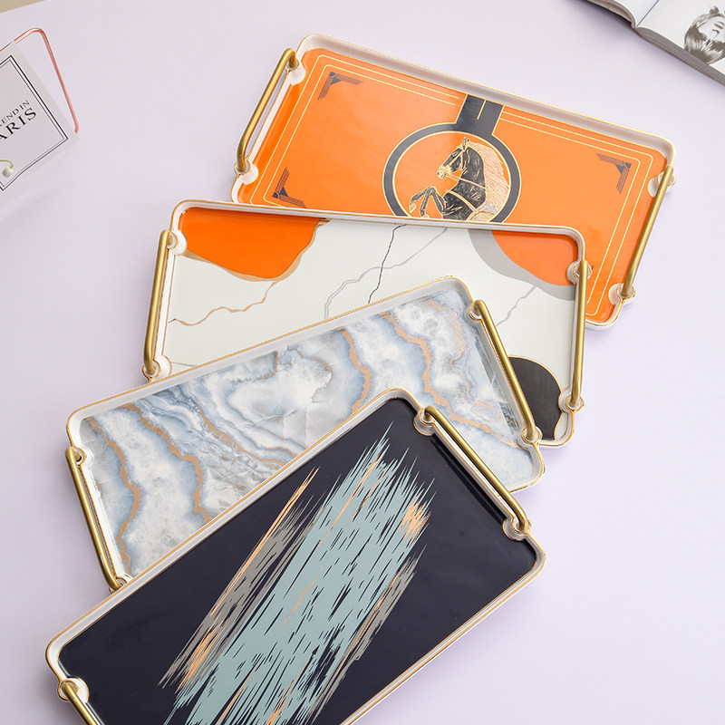 Rectangular tray European ceramic fruit plate in the wind room to hold cup tea plate cup tea plate