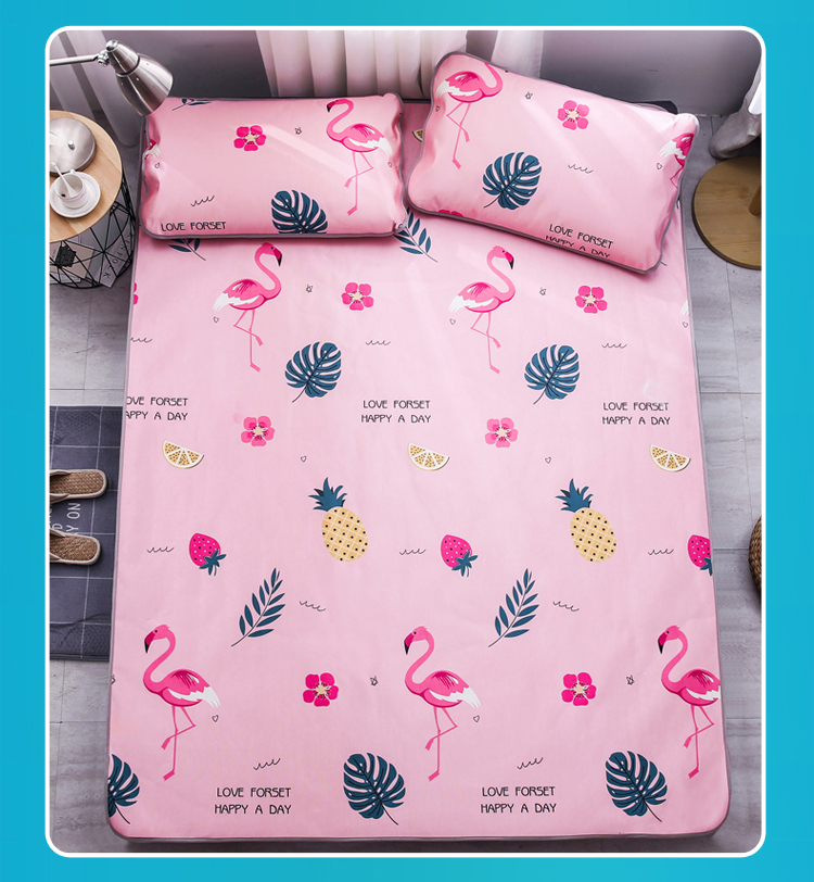 Mùa hè ngủ mat lụa băng mềm mat 1.8m 1,5m Giường đôi 2 Độc ba mảnh 0.9 1.2 1 sinh viên ký túc xá 5 - Thảm mùa hè chiếu tre nhỏ