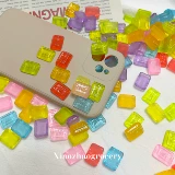 Прозрачный квадратный кремовый чехол для телефона, аксессуар для волос ручной работы