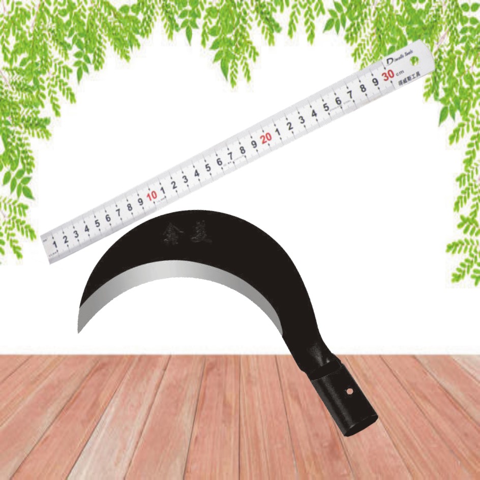 Manganese steel sickle cutting grass knife cutting corn knife chopping wood knife and knife wood handle weeding knife without grinding agricultural household tools