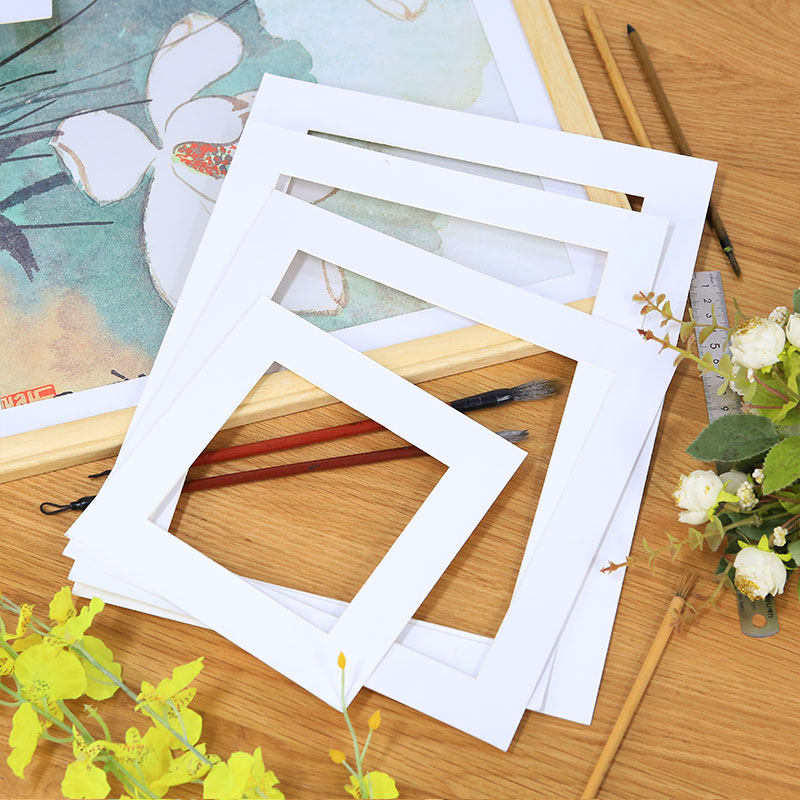Square hanging wall frame swing table photo frame photo lining hard cardboard mounting 7-inch 10 inch country painting 38x38cm