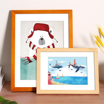 Solid wood wall photo frame poster puzzle 30x40cm 50 75 60 * 90cm large picture frame cross stitch mounting frame