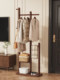 Medieval style solid wood floor-standing clothes rack for home bedroom room living room 2026 new vertical high-end coat rack
