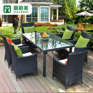 Jialemei đồ gỗ ngoài trời bảng và ghế đặt giải trí ban công vườn mây ghế không khí mở sân ngoài trời mây bàn ghế