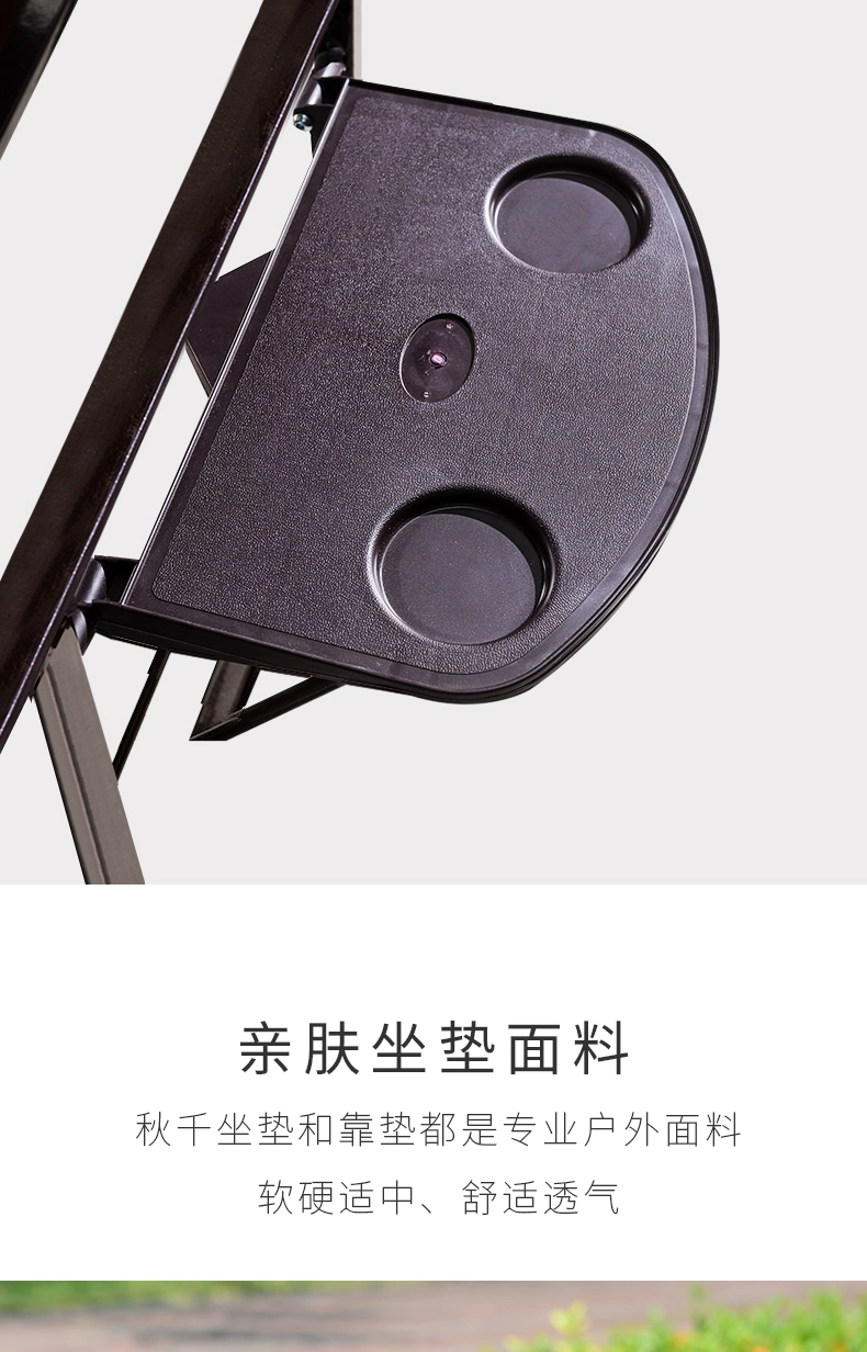 Jialemei đồ gỗ ngoài trời đu đưa ghế xích đu sân mây ban công trong nhà giải trí võng ba người - Bàn ghế ngoài trời / sân bộ bàn ghế cafe ngoài trời
