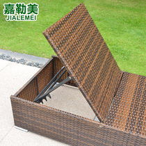 Jialemei lounge bed outdoor leisure lounge chair beach lounge bed siesta bed rattan furniture swimming pool lounge bed