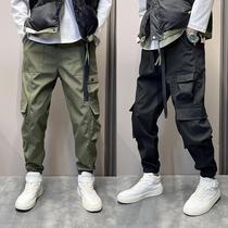 Pants Mens boomers Pants 2024 Summer Loose Bunches 90% Pure color American Yuppies Black Casual Pants Man