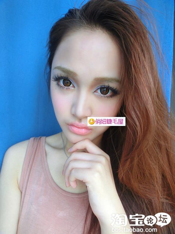 Đài Loan thủ công lông mi giả bông trắng thân mã hóa đuôi đuôi dài Nhật Bản dày Yi Yi lông mi trên keo kích mí the face shop