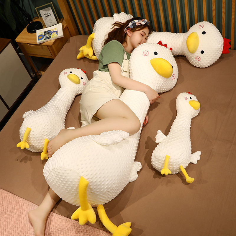 Big white goose bean soy baby sleeps pacified doll pillow girl doll plush toy big goose doll