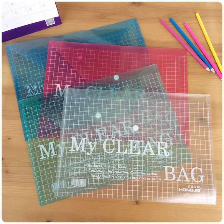 Office receipt special book bag file bag A4 transparent button file bag A4 bill bag document bag