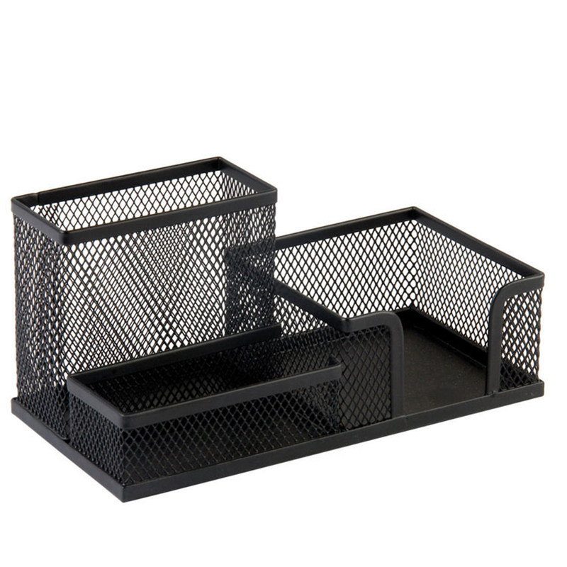 Iron mesh new other stand pen holder stationery storage box durable office supplies metal combination cylinder three grid seat