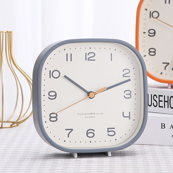 Nordic Style Small Table Clock, Living Room Clock, Extremely Simple, Modern, Silent, Dual-Purpose for Sitting or Hanging, Bedroom, Children's Room, Bedside Clock