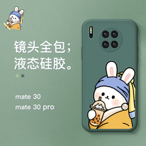 Huawei mate30 mobile phone case mate30pro lens all-inclusive protection anti-drop shell por liquid silicone phone case 30 green trend pro personality funny 5G illustration Net red in