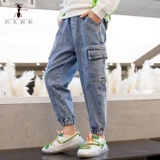 Детские весенние осенние джинсы для мальчиков, штаны, 2021 года, подходит для подростков, в западном стиле