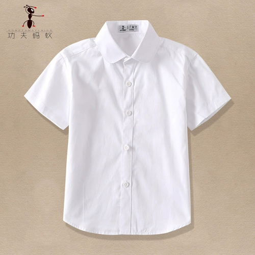 Летняя рубашка для мальчиков, тонкий костюм для школьников, хлопковая форма, короткий рукав, подходит для подростков