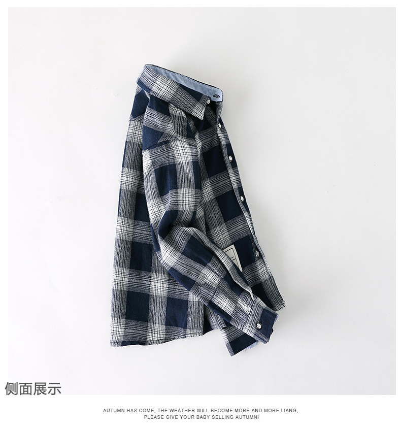 Áo trẻ em 2018 thu đông cho bé trai kẻ sọc dài tay để giữ ấm cho bé mặc áo cotton bé trai cộng với áo nhung thủy triều 3096 áo bé trai
