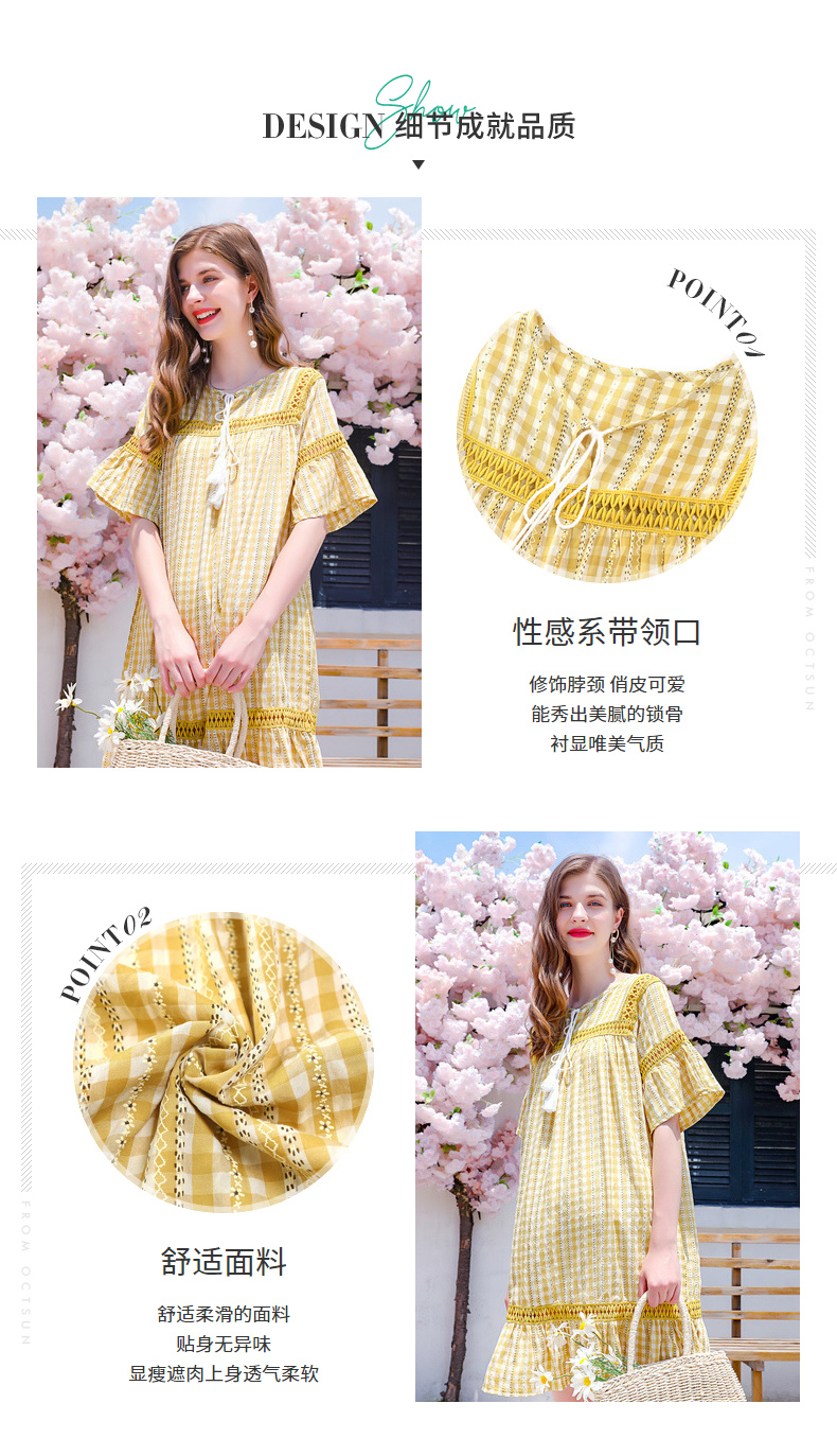Váy cotton tháng 10 nổi tiếng cho bà bầu thời trang mùa hè phù hợp với bà mẹ mang bầu mùa hè thon thả ngọt ngào - Áo thai sản thời trang váy áo bà bầu mùa đông