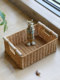 Kens storage basket imitation rattan, Japanese simple wooden handle living room sorting basket, snack basket, miscellaneous storage basket