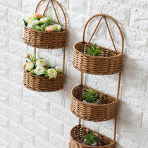 Kens bathroom rack plastic rattan wall-mounted toilet kitchen storage rack balcony flower and plant rack
