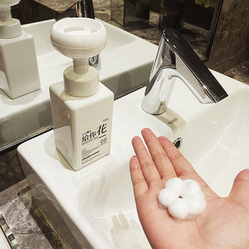 Small Flower Foam Hand Wash Liquid Bottle Japan Ins Wind Flowers Wash Face Milk Press Foaming Replacement Bottle