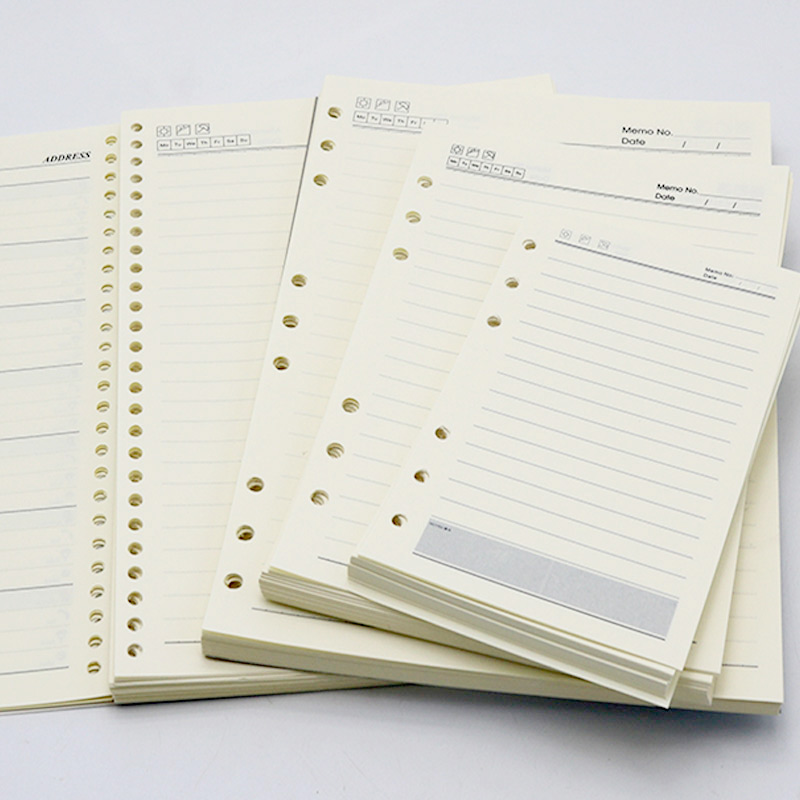 A5 loose-leaf paper B5 book core inner page 26 holes 6 holes 20 holes core writing notebook notepad A6 small book student horizontal line loose-leaf paper for the core smooth loose-leaf support customization