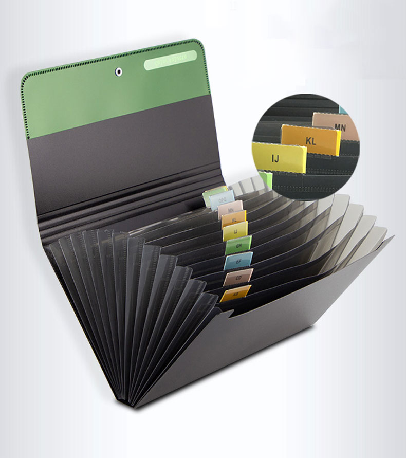 Kingdeli VAT invoice bag 13 grid multi-card bag Multi-function multi-layer folder Special folder Receipt express single printing single 123 information bag 3031 Label classification storage box information bag