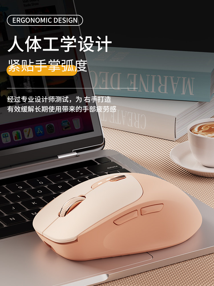 Forerunner Q5 Wireless Bluetooth Mouse Rechargeable Silent Model for Girls Laptop Office High Aesthetic Value Cute