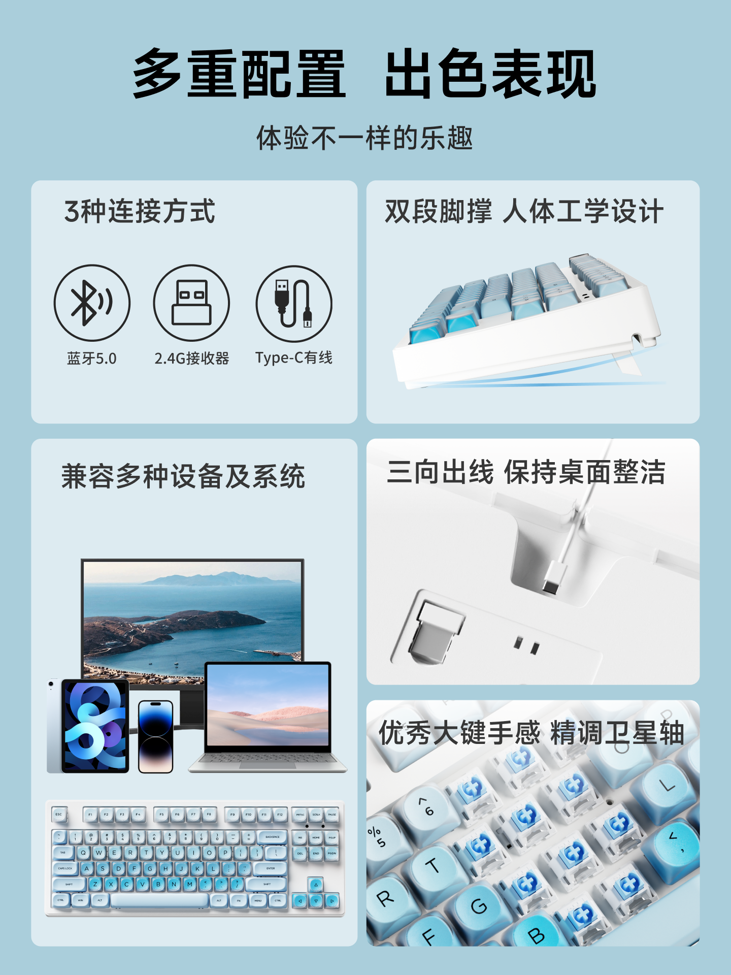 Forerunner Liquid Foundation Mechanical Keyboard Wireless Bluetooth Mouse Set for Girls, Suitable for Office Use, High Aesthetic Appeal, Good Feel, Brown Switch