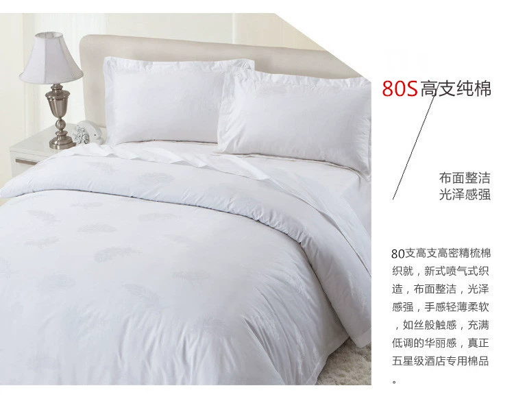 80 khách sạn cotton trắng satin jacquard cao hỗ trợ mật độ cao đơn đôi gối lông vũ hoa dài gối - Gối trường hợp