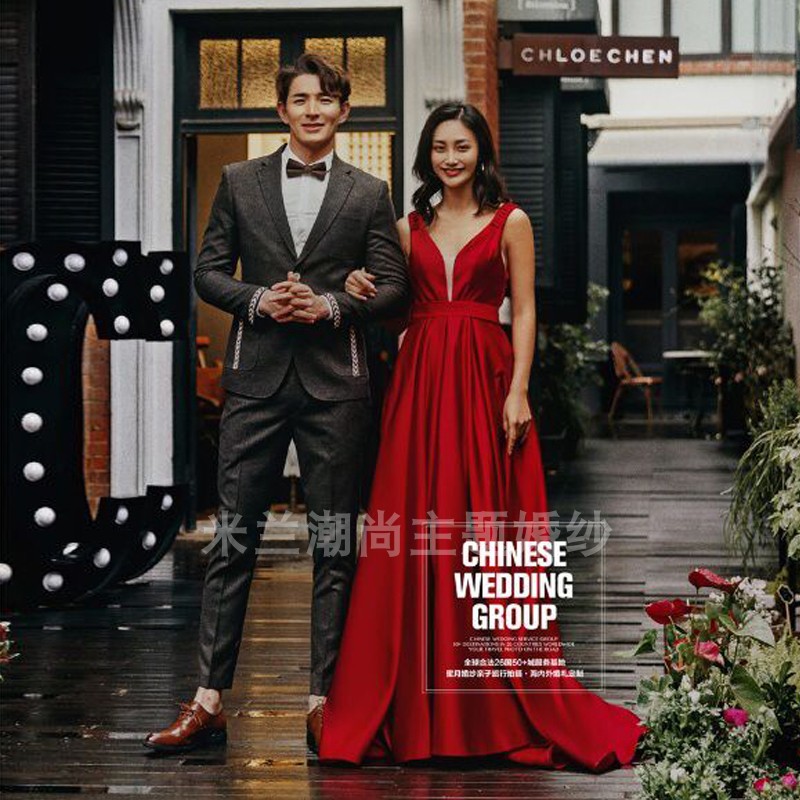 Fashionable clothing suitable for photo sessions, wedding dress for beloved, 2020, worn on the shoulder, backless
