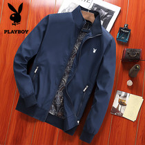 Flowers Playboy Spring Autumn Season Middle-aged Mens Jacket Autumn Clothing New 40-year-old 50 blouses Daddy Costume Neck and Collar Clips
