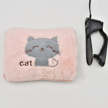 Charging hot water bag Electric heating bag warm hand treasure explosion-proof student plush cartoon cute water injection