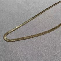 Japanese Crafts Classic 18K Gold Coarse Snake Bone Chain Vegetarian Gold Chain Super Shiny Lock Bone Stack Wearing Chocker Oval Cut